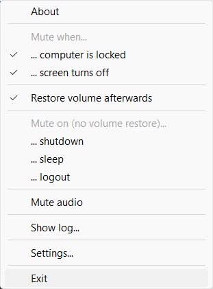 Screenshot of WinMute